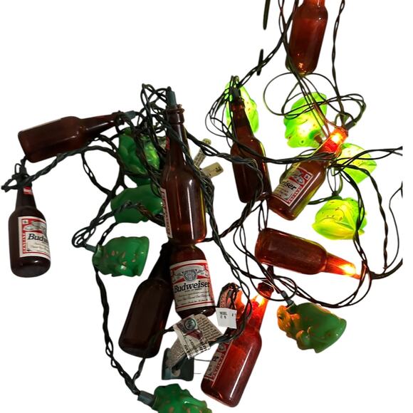 Vintage Budweiser Bottles and Bullfrogs String Lights - Picture 7 of 8
